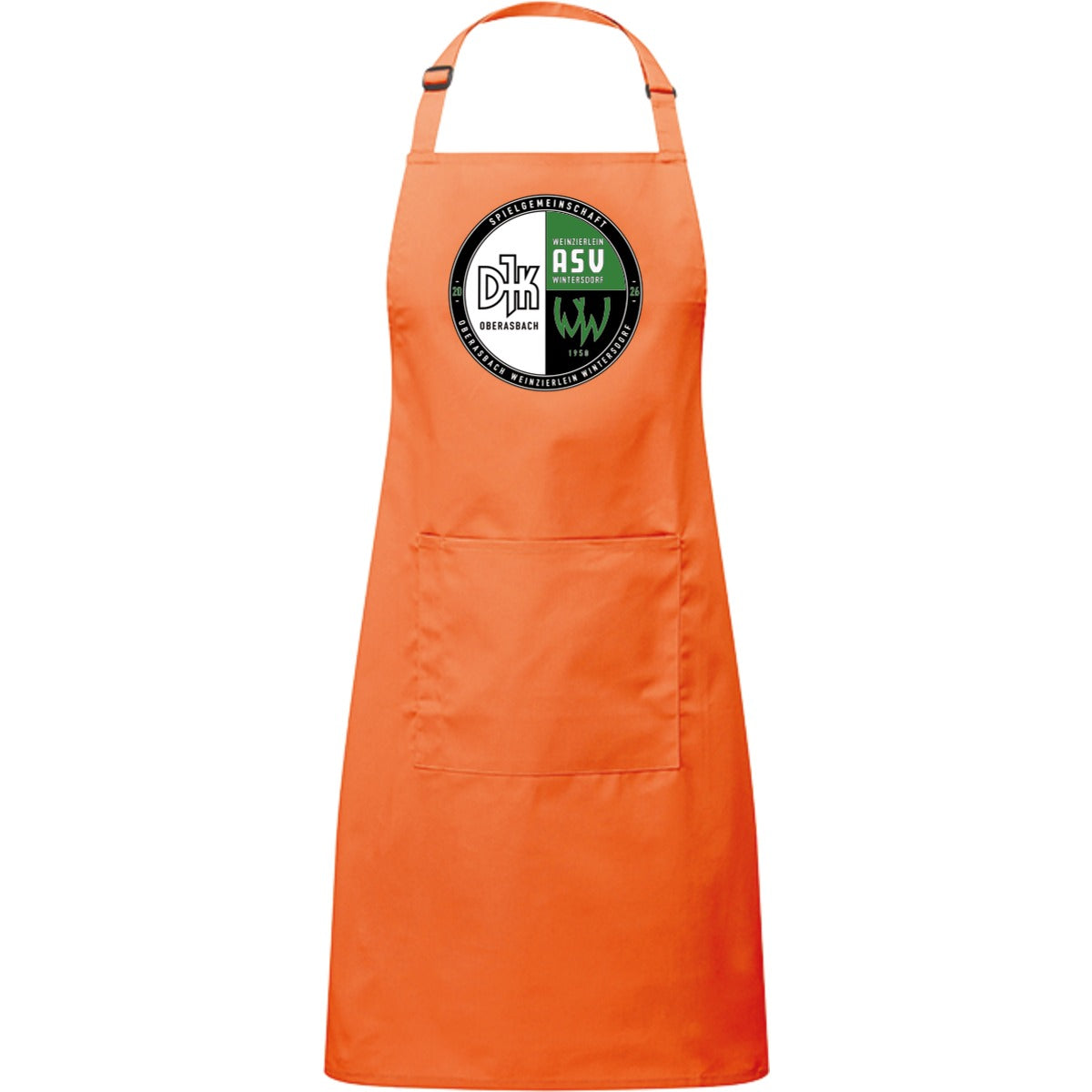 Kochschürze mit Tasche PR154 – Vereinslogo mittig groß Terracotta Vorderseite