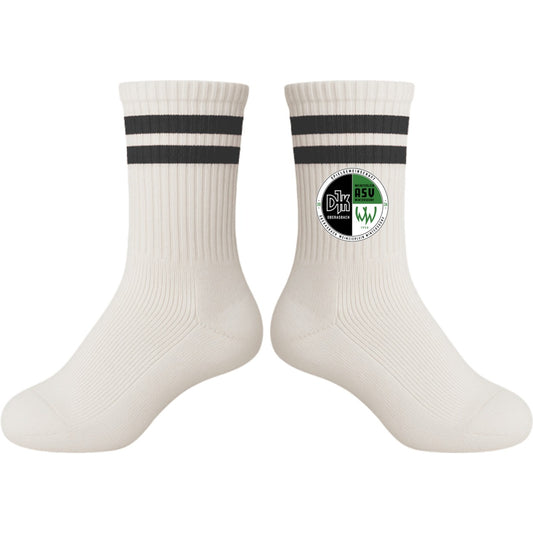 Tennis Socks Kids Socken für Kinder L05004K – Vereinslogo mittig groß White/Black Vorderseite