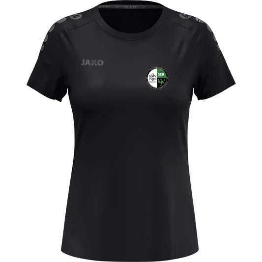 JAKO Damen T-Shirt Light Flow 6176W – Vereinslogo herzseitig Schwarz Vorderseite
