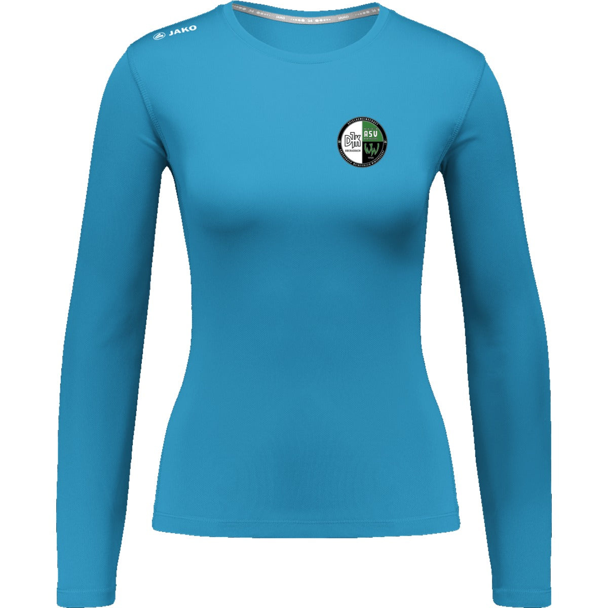 6475W-Damen-LSL – Vereinslogo herzseitig Jako Blau Vorderseite