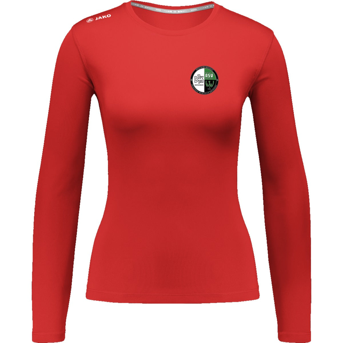 6475W-Damen-LSL – Vereinslogo herzseitig Sport Rot Vorderseite