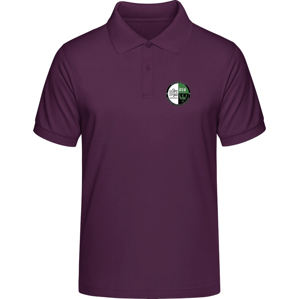 HAKRO Poloshirt MIKRALINAR H0816 – Vereinslogo herzseitig Aubergine Vorderseite