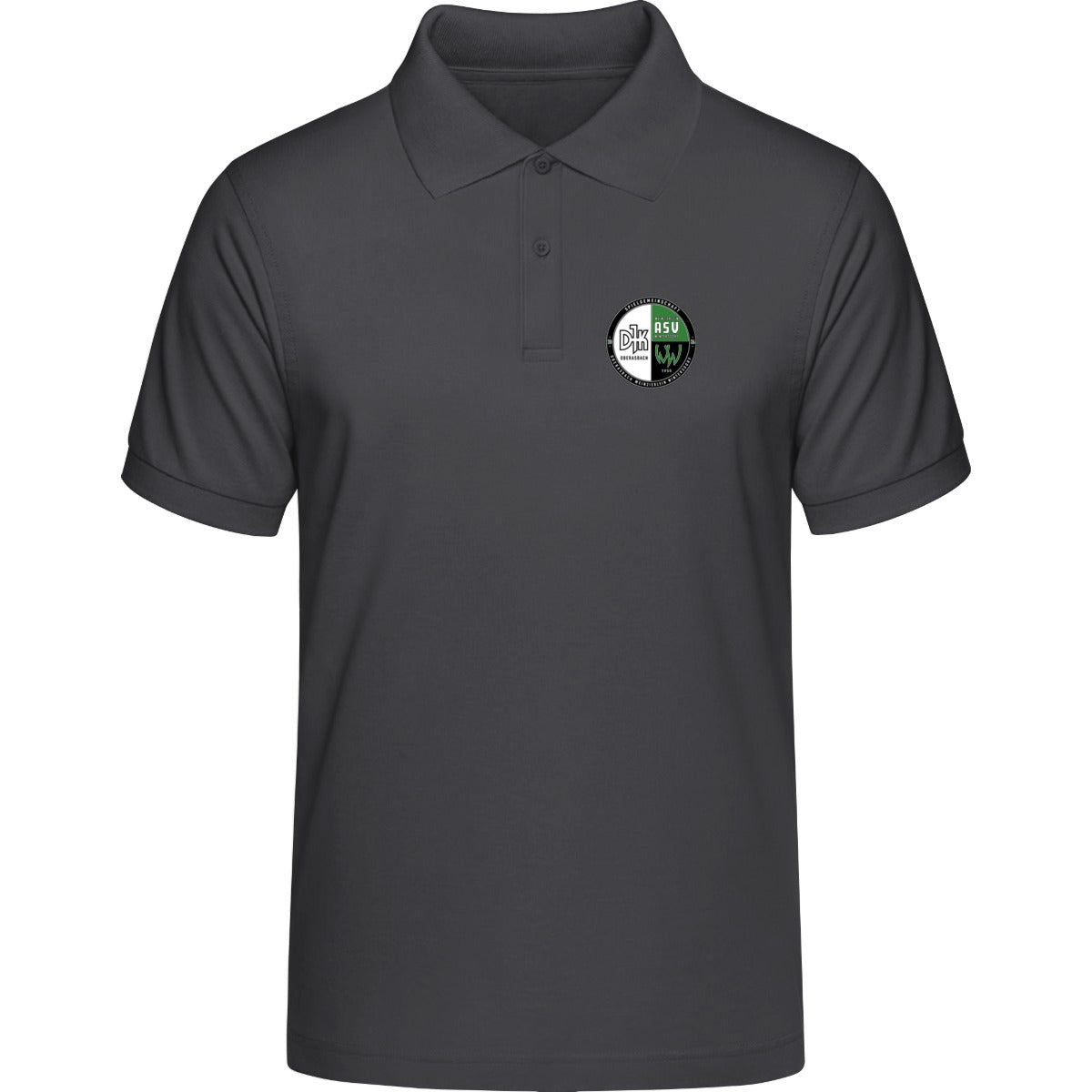 HAKRO Poloshirt MIKRALINAR H0816 – Vereinslogo herzseitig Karbongrau Vorderseite