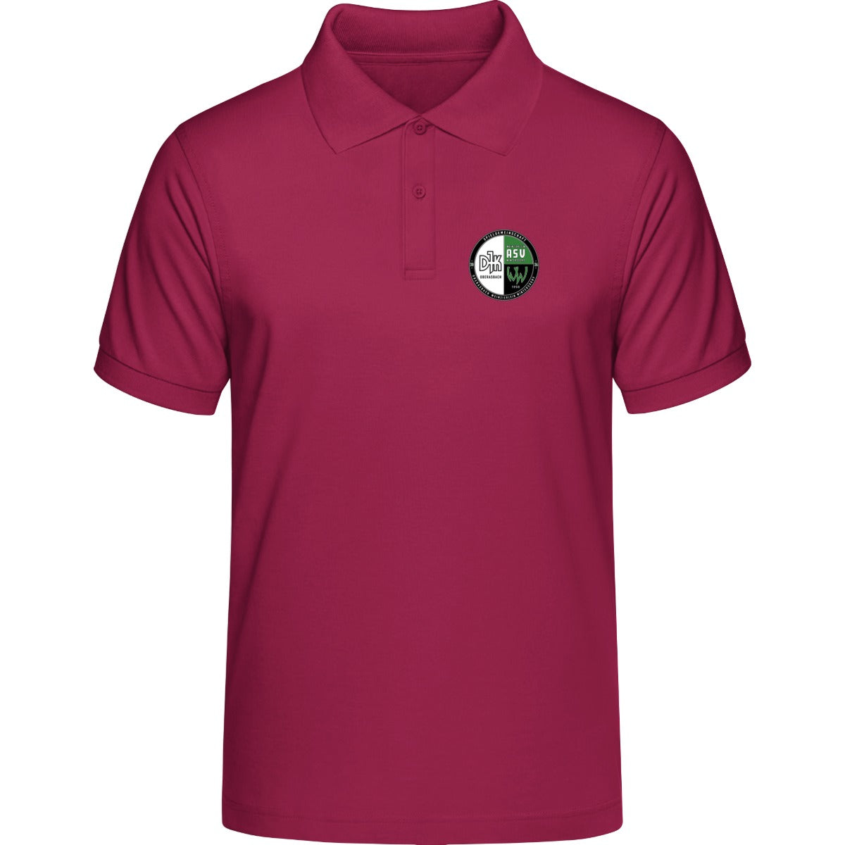 HAKRO Poloshirt MIKRALINAR H0816 – Vereinslogo herzseitig Magenta Vorderseite