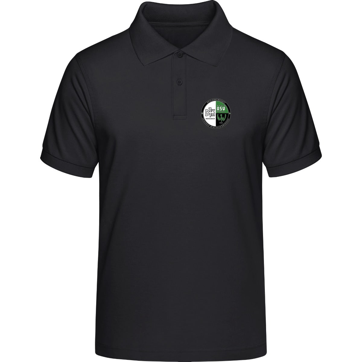 HAKRO Poloshirt MIKRALINAR H0816 – Vereinslogo herzseitig Schwarz Vorderseite