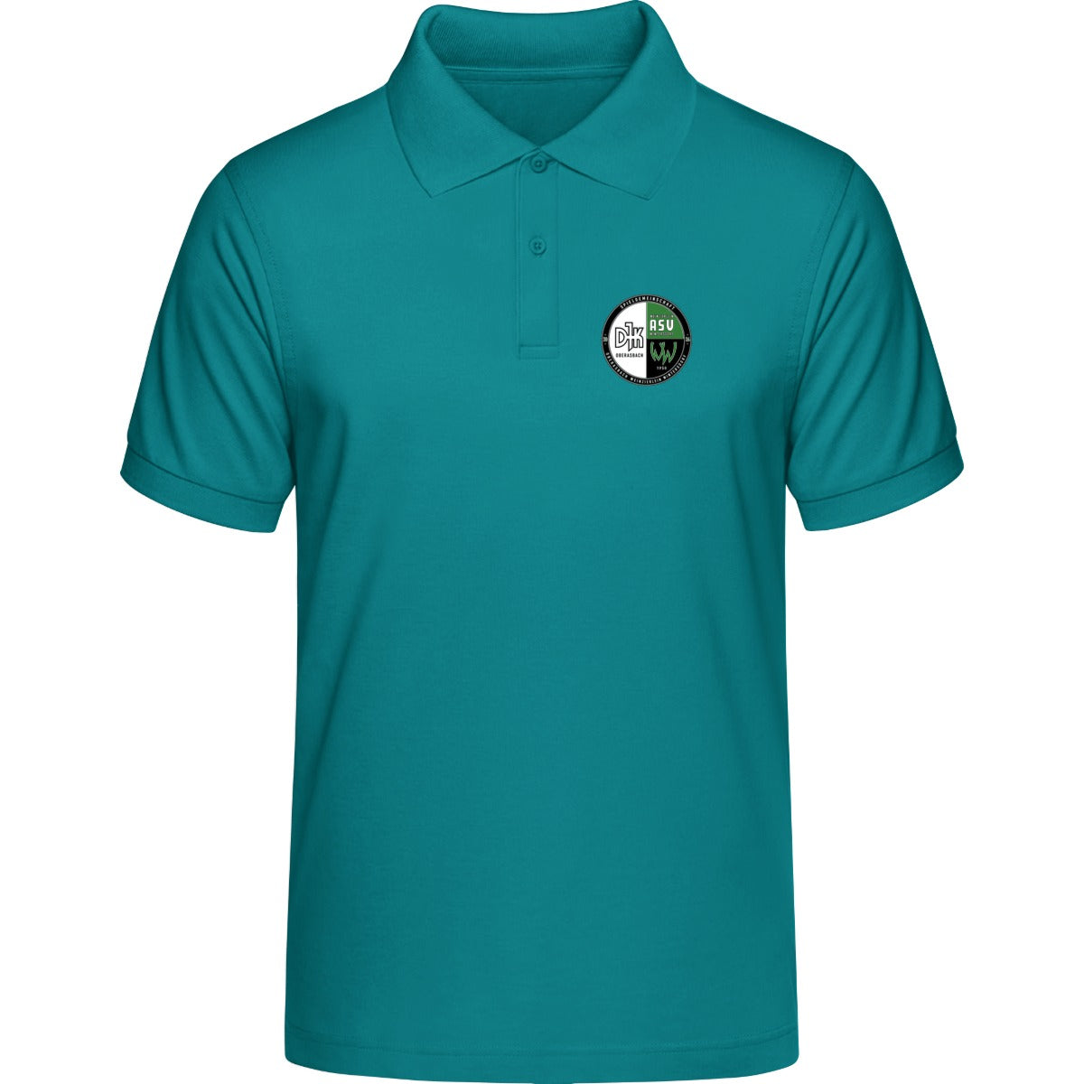 HAKRO Poloshirt MIKRALINAR H0816 – Vereinslogo herzseitig Smaragd Vorderseite