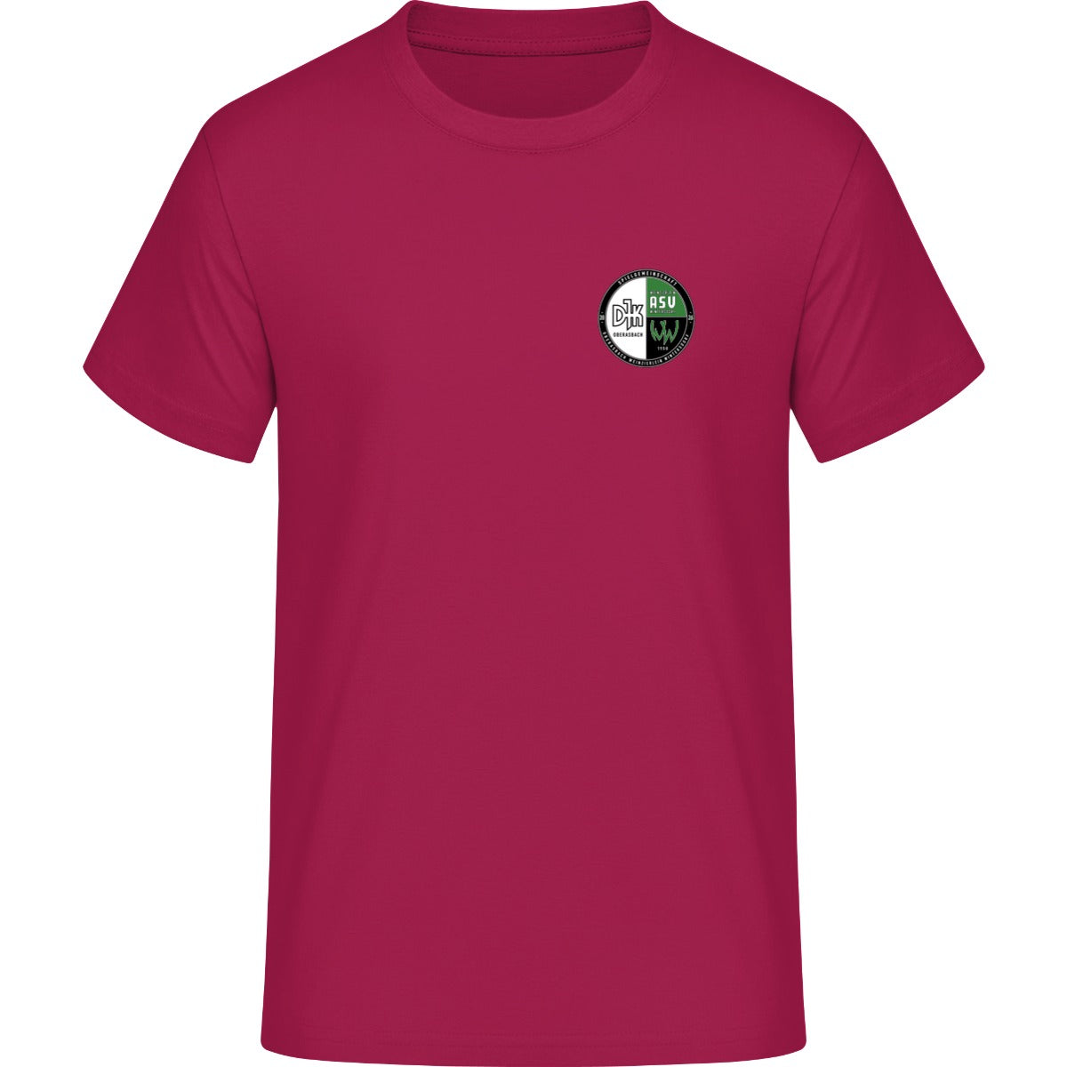 HAKRO T-Shirt MIKRALINAR H0281 – Vereinslogo herzseitig Magenta Vorderseite