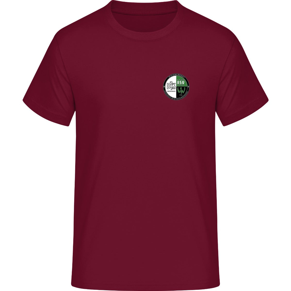 HAKRO T-Shirt MIKRALINAR H0281 – Vereinslogo herzseitig Weinrot Vorderseite