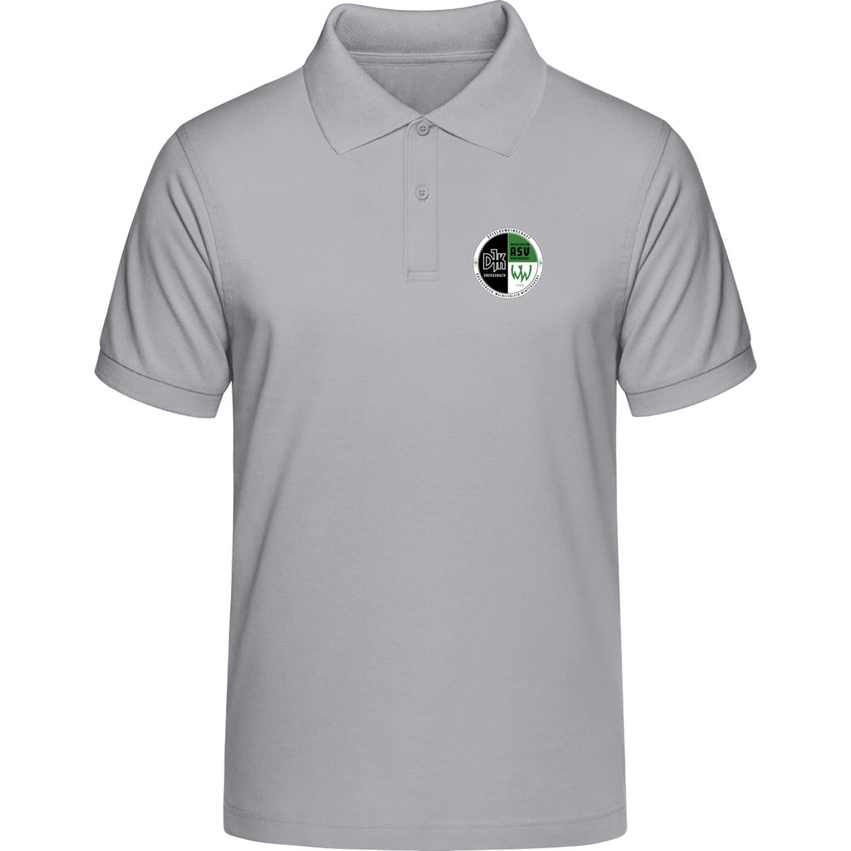 HAKRO POLOSHIRT CLASSIC H0810 – Vereinslogo herzseitig Ash meliert Vorderseite