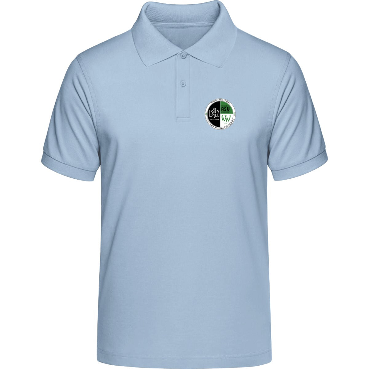 HAKRO POLOSHIRT CLASSIC H0810 – Vereinslogo herzseitig Eisblau Vorderseite