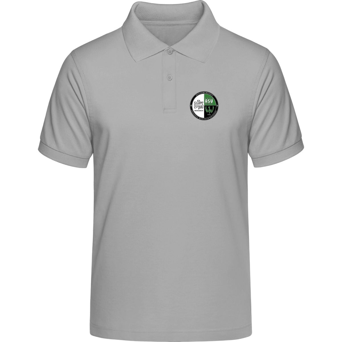 HAKRO POLOSHIRT CLASSIC H0810 – Vereinslogo herzseitig Graumeliert Vorderseite