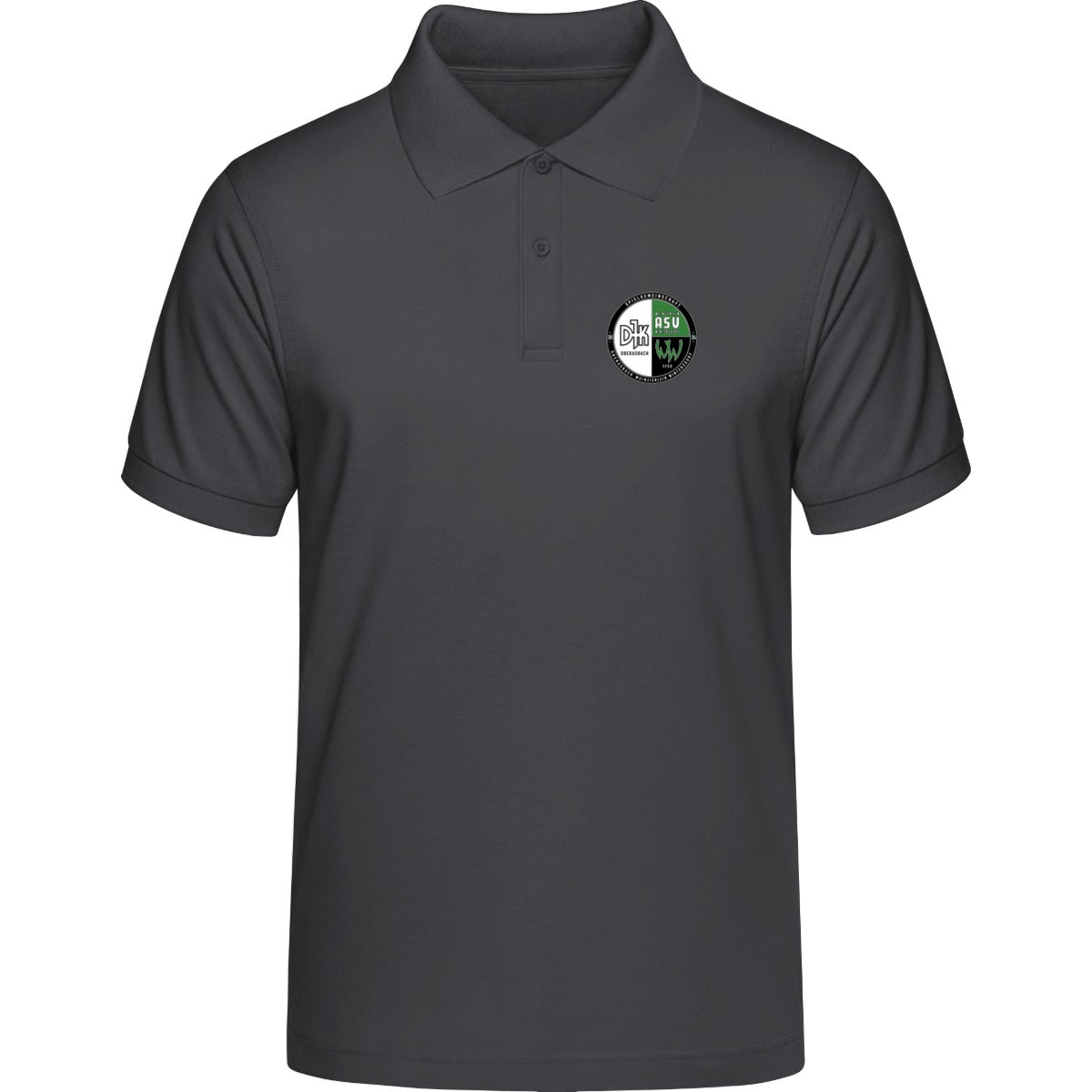 HAKRO POLOSHIRT CLASSIC H0810 – Vereinslogo herzseitig Karbongrau Vorderseite