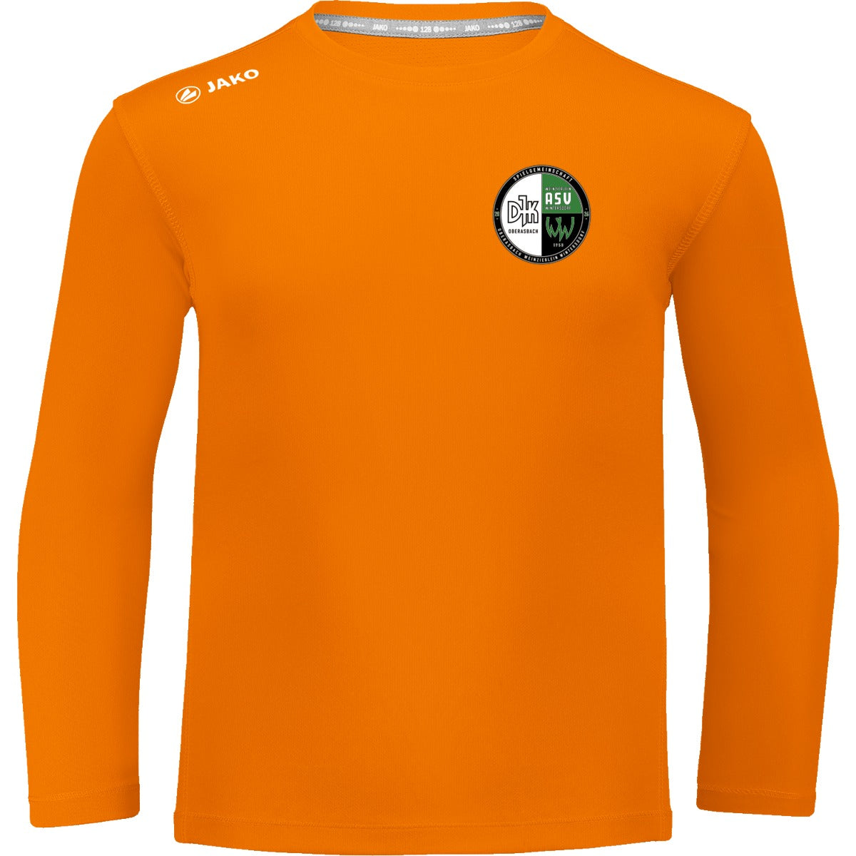 6475K-Kinder-LSL – Vereinslogo herzseitig Neonorange Vorderseite