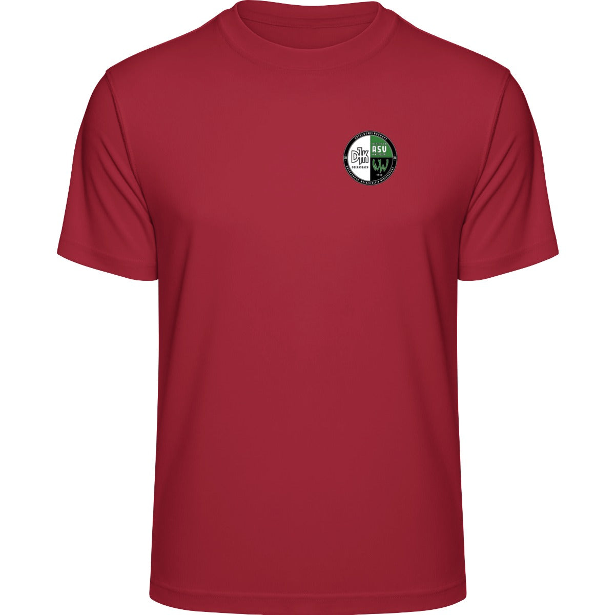 Recycled Performance T-Shirt TR501 – Vereinslogo herzseitig Fire Red Vorderseite