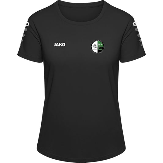 JAKO Trikot Team Damen Kurzarm 4233D – Vereinslogo herzseitig Schwarz Vorderseite