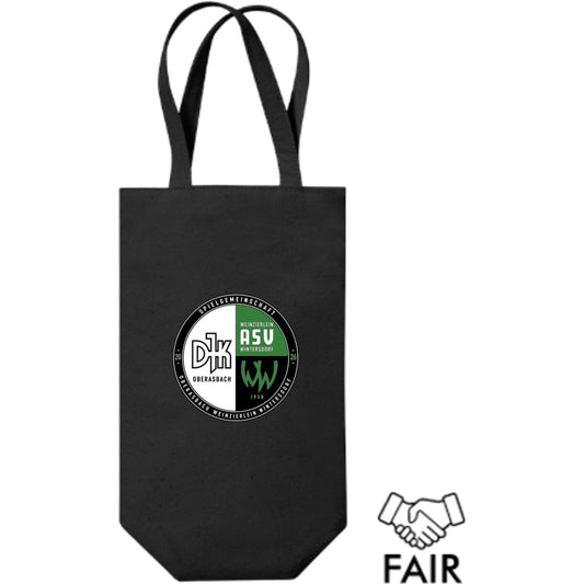 Tasche Flaschen Cotton Bottle Bag WM620 – Vereinslogo mittig groß Black Vorderseite