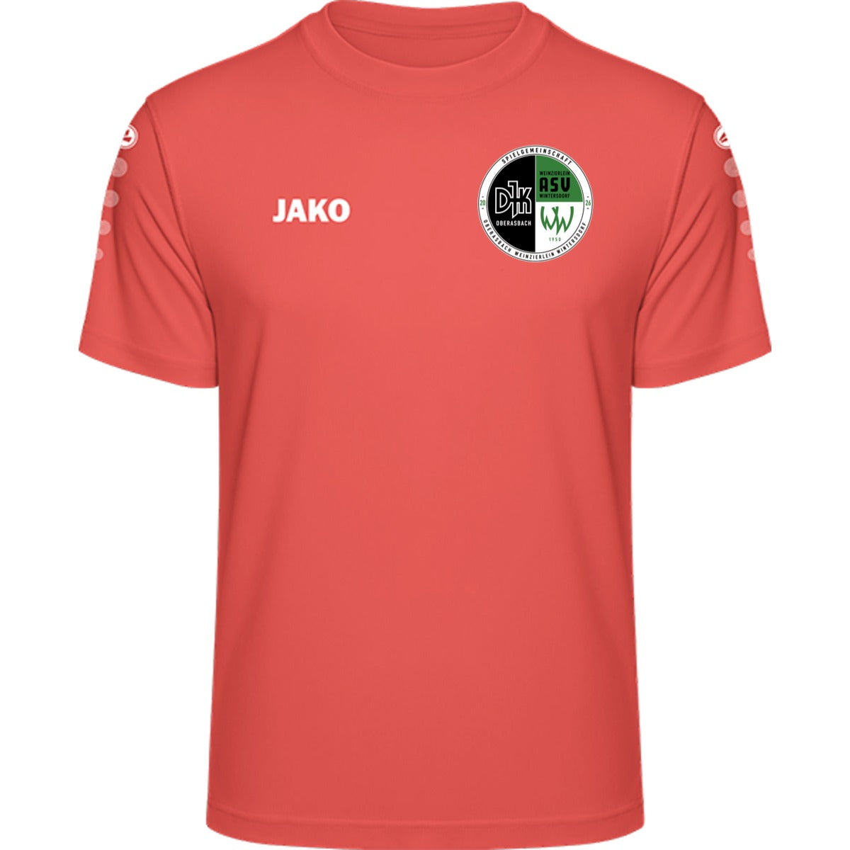 JAKO Trikot Team Kurzarm 4233 – Neues Design Coral Vorderseite
