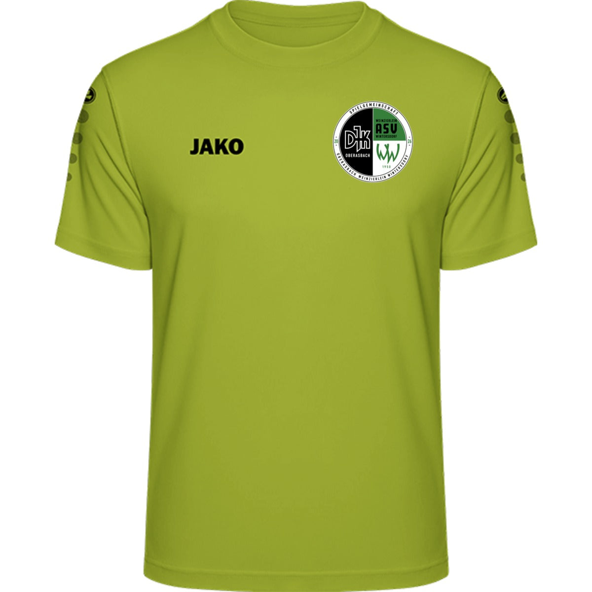 JAKO Trikot Team Kurzarm 4233 – Neues Design Lime Vorderseite