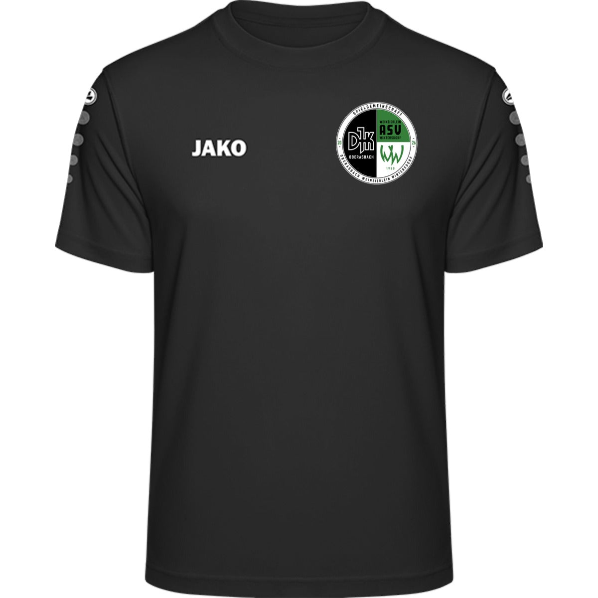 JAKO Trikot Team Kurzarm 4233 – Neues Design Schwarz Vorderseite