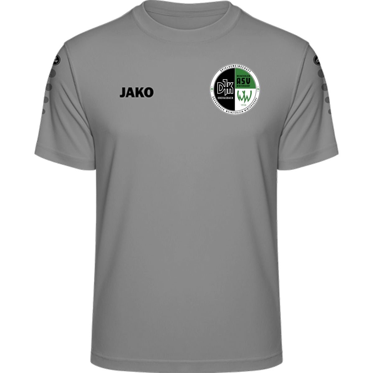 JAKO Trikot Team Kurzarm 4233 – Neues Design Steingrau Vorderseite