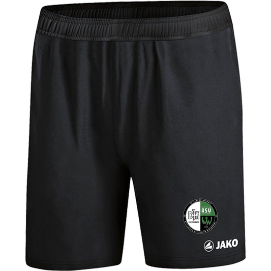 6275-Mens-Shorts – Vereinslogo am Bein Schwarz Vorderseite