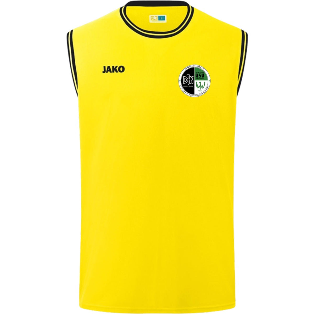 Basketball Trikot Center 2.0 4150 – Vereinslogo herzseitig Citro/Schwarz Vorderseite