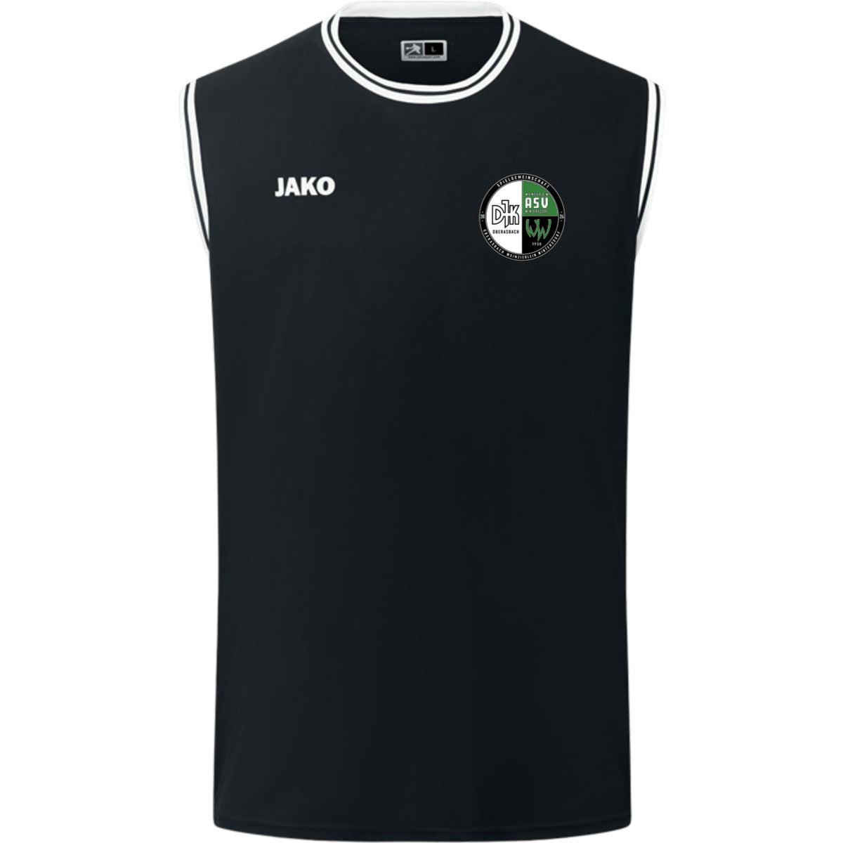 Basketball Trikot Center 2.0 4150 – Vereinslogo herzseitig Schwarz/Weiß Vorderseite