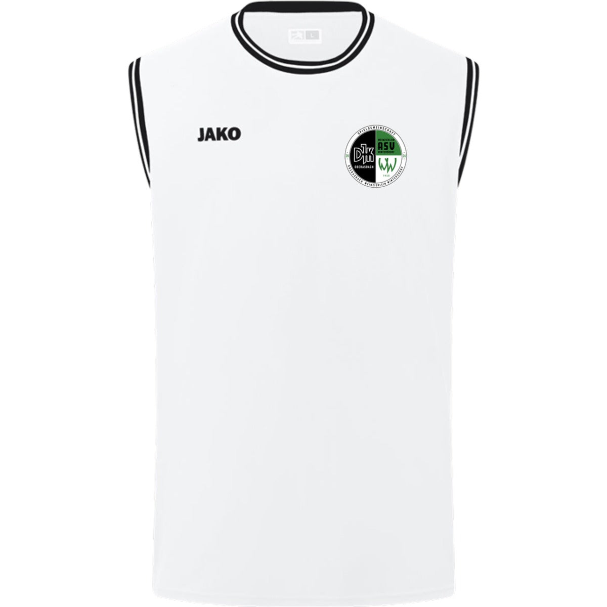 Basketball Trikot Center 2.0 4150 – Vereinslogo herzseitig Weiß/Schwarz Vorderseite