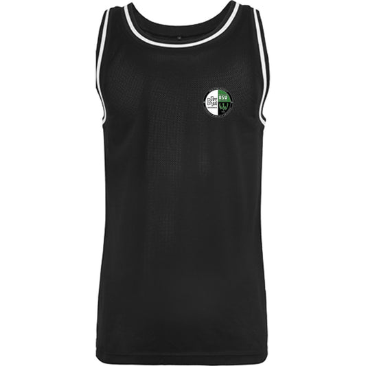 BY009-Mesh-Tank-Top – Vereinslogo herzseitig Schwarz/Weiss Vorderseite