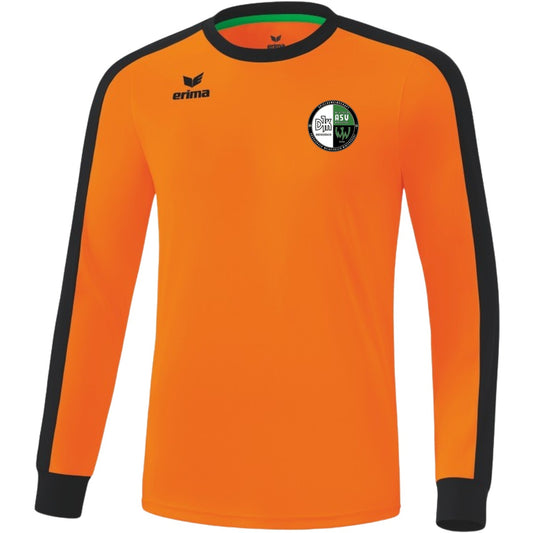 Retro Star klassisches Langarm Trikot E31421M – Vereinslogo herzseitig New Orange/Schwarz Vorderseite