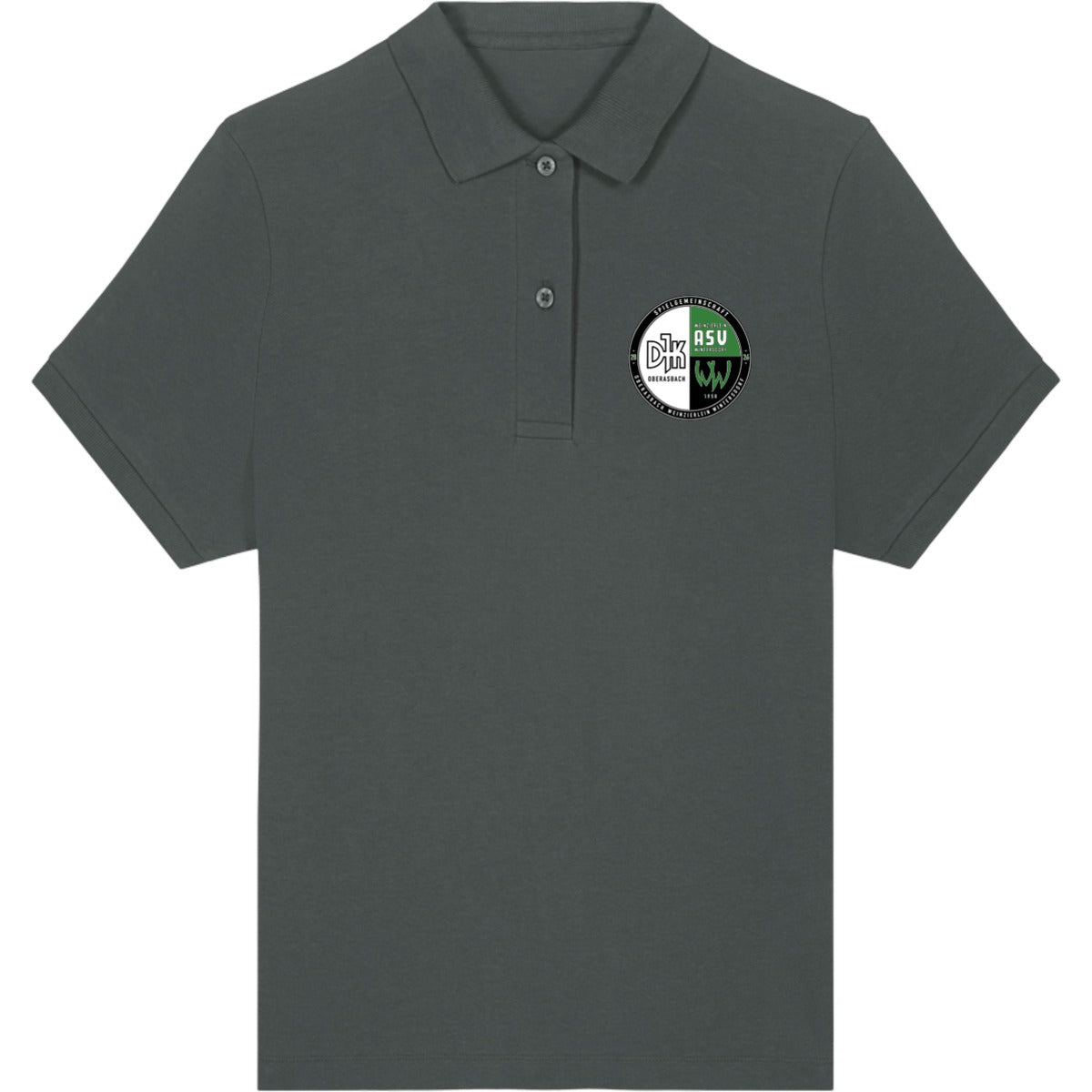 Das ikonische Damen-Polo Coaster STPW977 – Vereinslogo herzseitig Anthracite Vorderseite