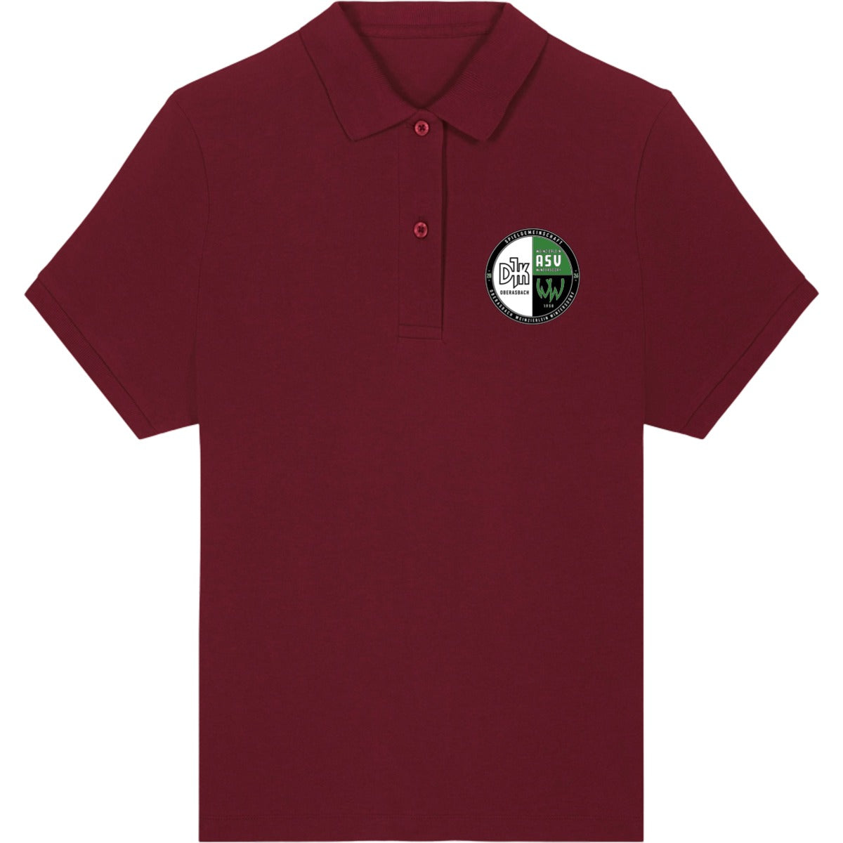 Das ikonische Damen-Polo Coaster STPW977 – Vereinslogo herzseitig Burgundy Vorderseite