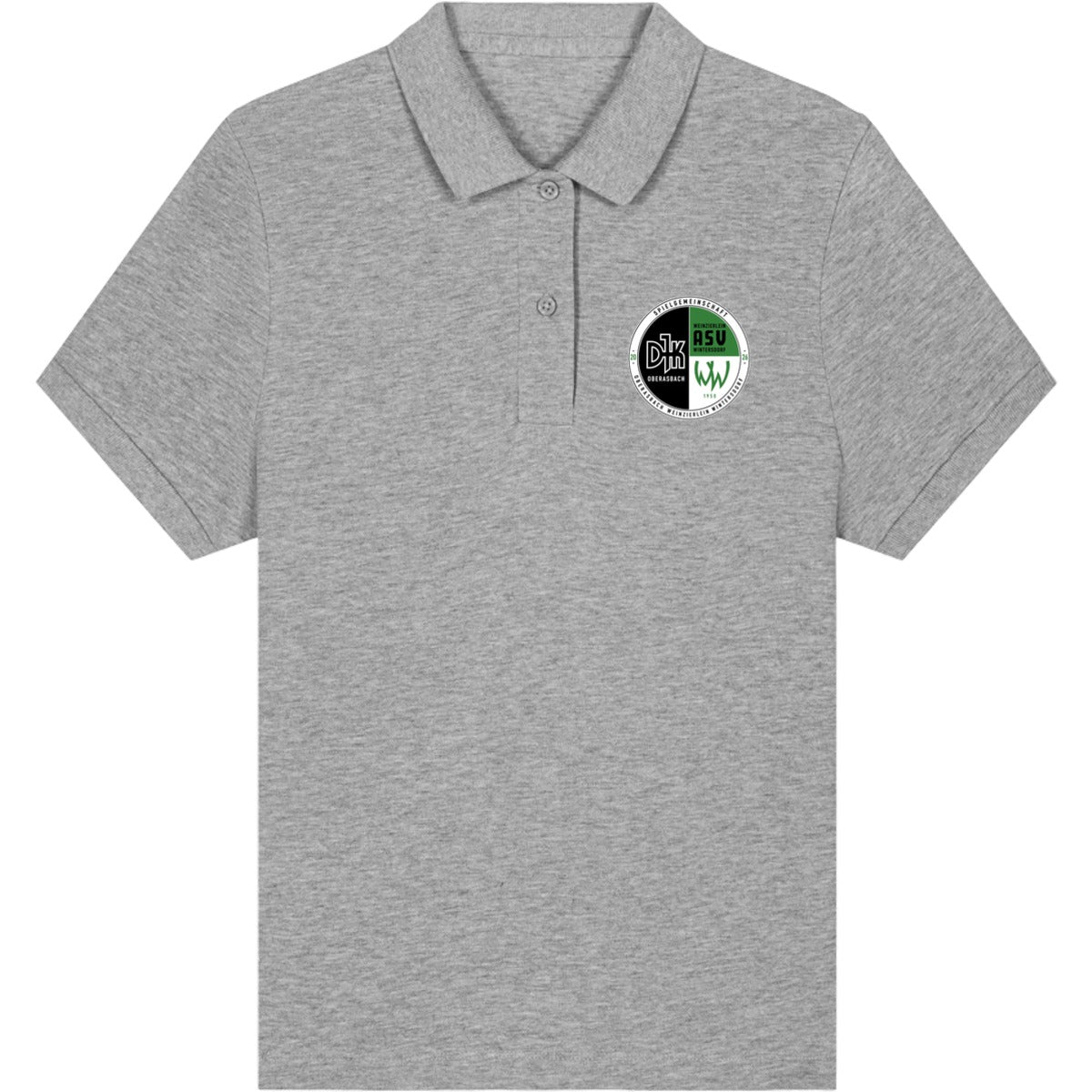 Das ikonische Damen-Polo Coaster STPW977 – Vereinslogo herzseitig Heather Grey Vorderseite