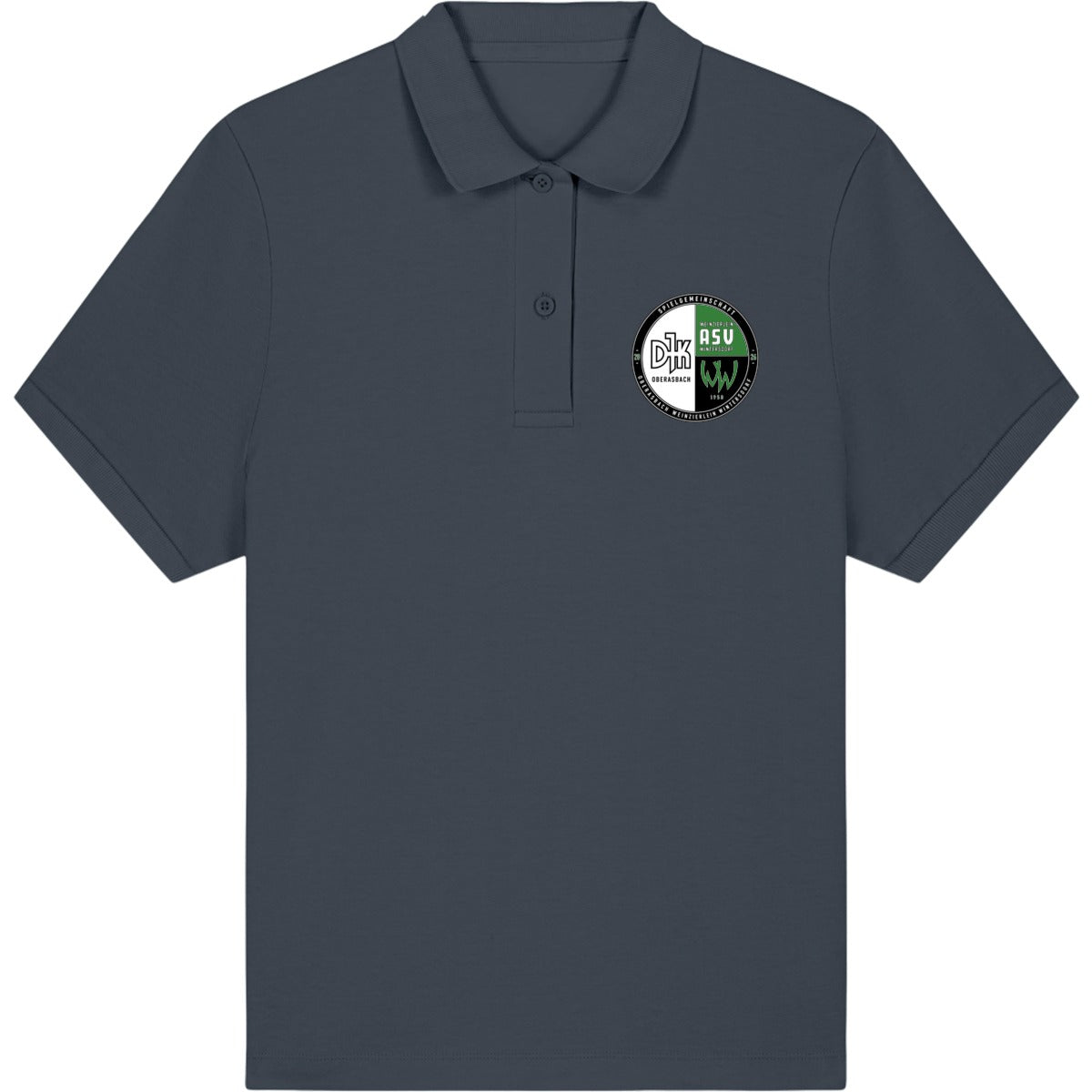Das ikonische Damen-Polo Coaster STPW977 – Vereinslogo herzseitig India Ink Grey Vorderseite