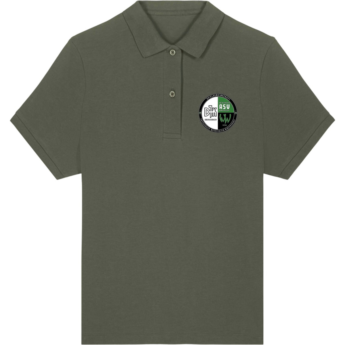 Das ikonische Damen-Polo Coaster STPW977 – Vereinslogo herzseitig Khaki Vorderseite