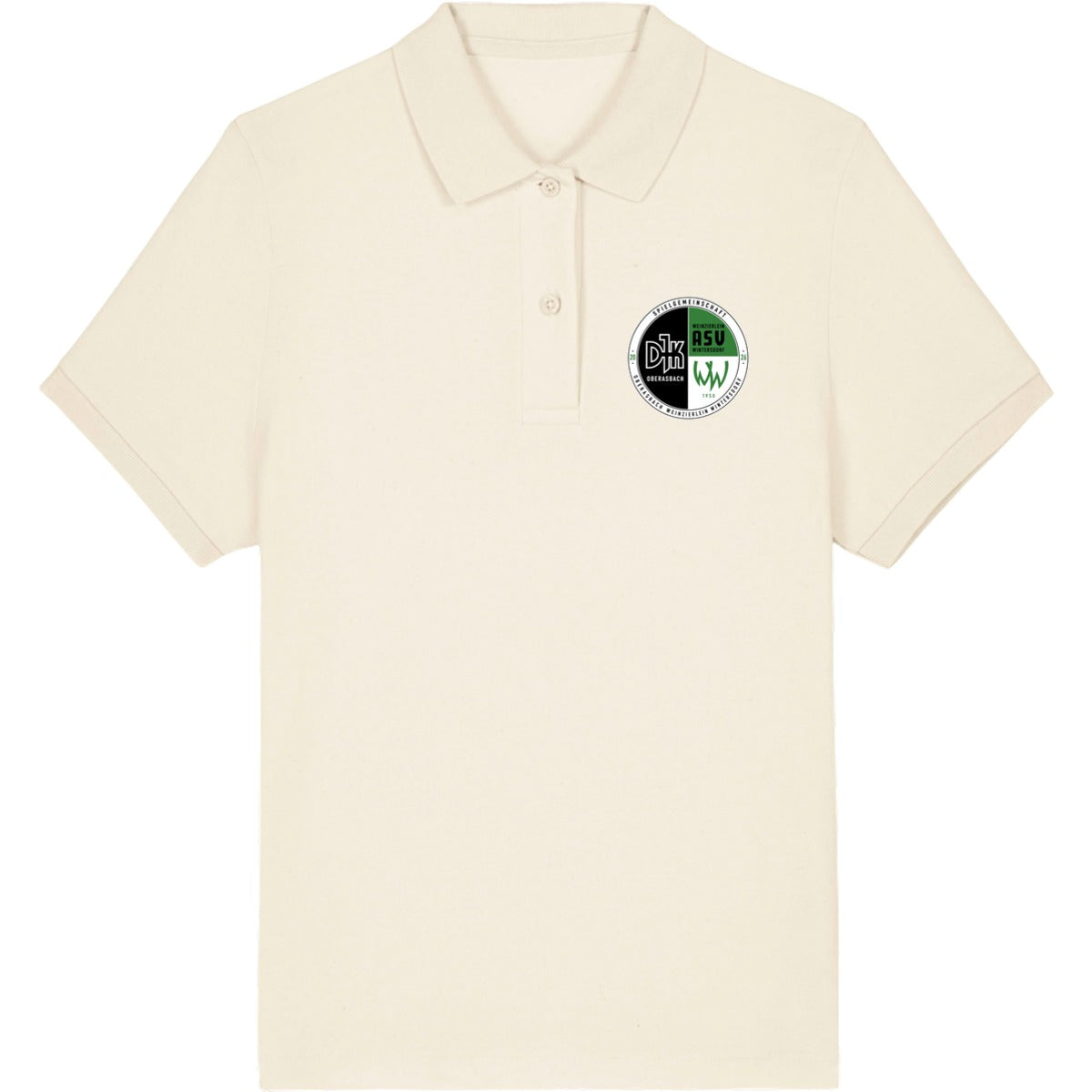 Das ikonische Damen-Polo Coaster STPW977 – Vereinslogo herzseitig Natural Raw Vorderseite