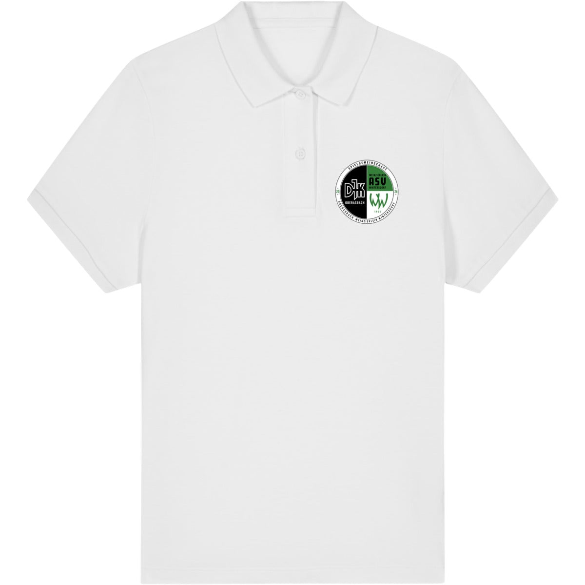 Das ikonische Damen-Polo Coaster STPW977 – Vereinslogo herzseitig White Vorderseite