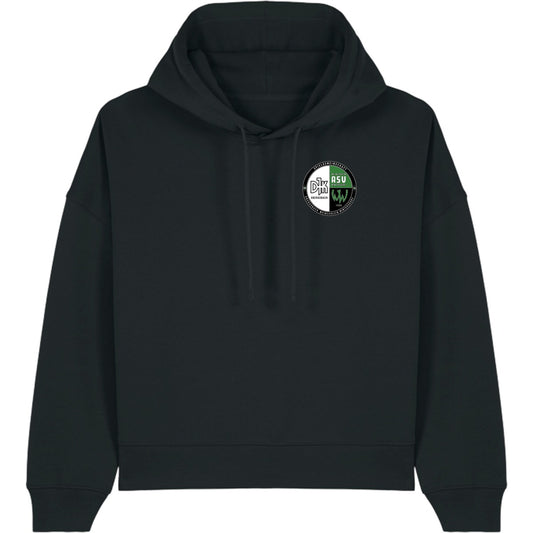 Nachhaltiger Damen Hoodie Stella Nora STSW213 – Vereinslogo herzseitig Black Vorderseite