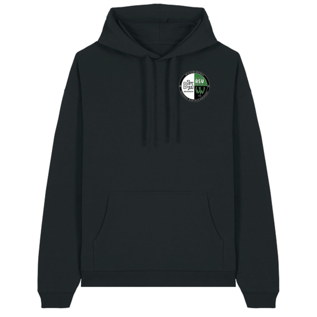Oversize-Hoodie aus Bio-Baumwolle Slammer 2.0 STSU209 – Vereinslogo herzseitig Black Vorderseite
