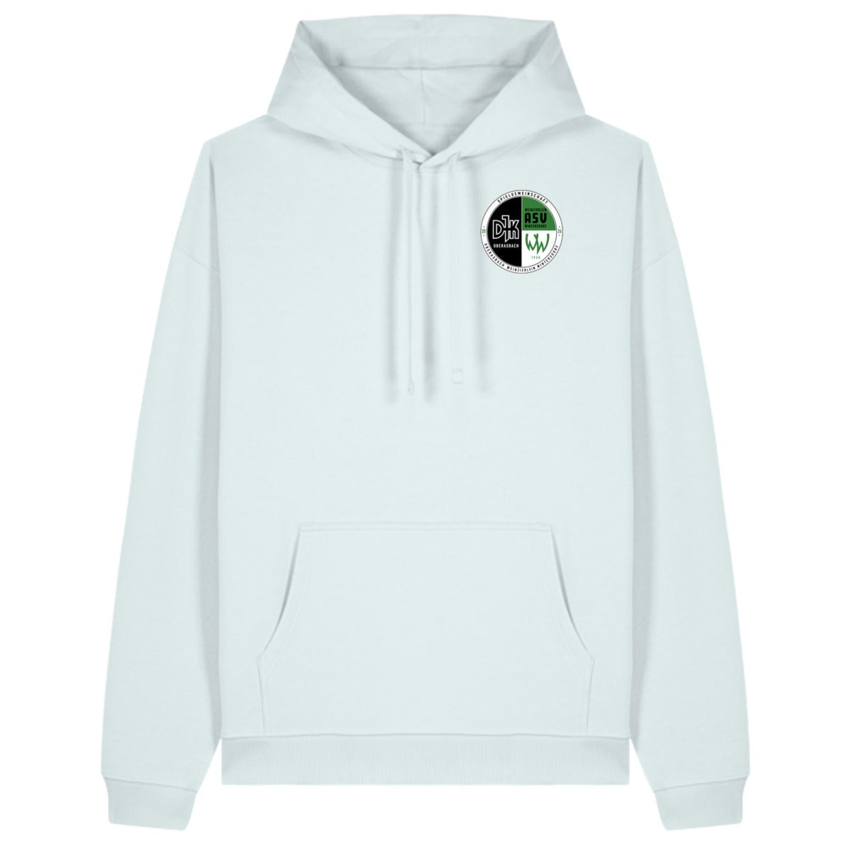 Oversize-Hoodie aus Bio-Baumwolle Slammer 2.0 STSU209 – Vereinslogo herzseitig Blue Ice Vorderseite