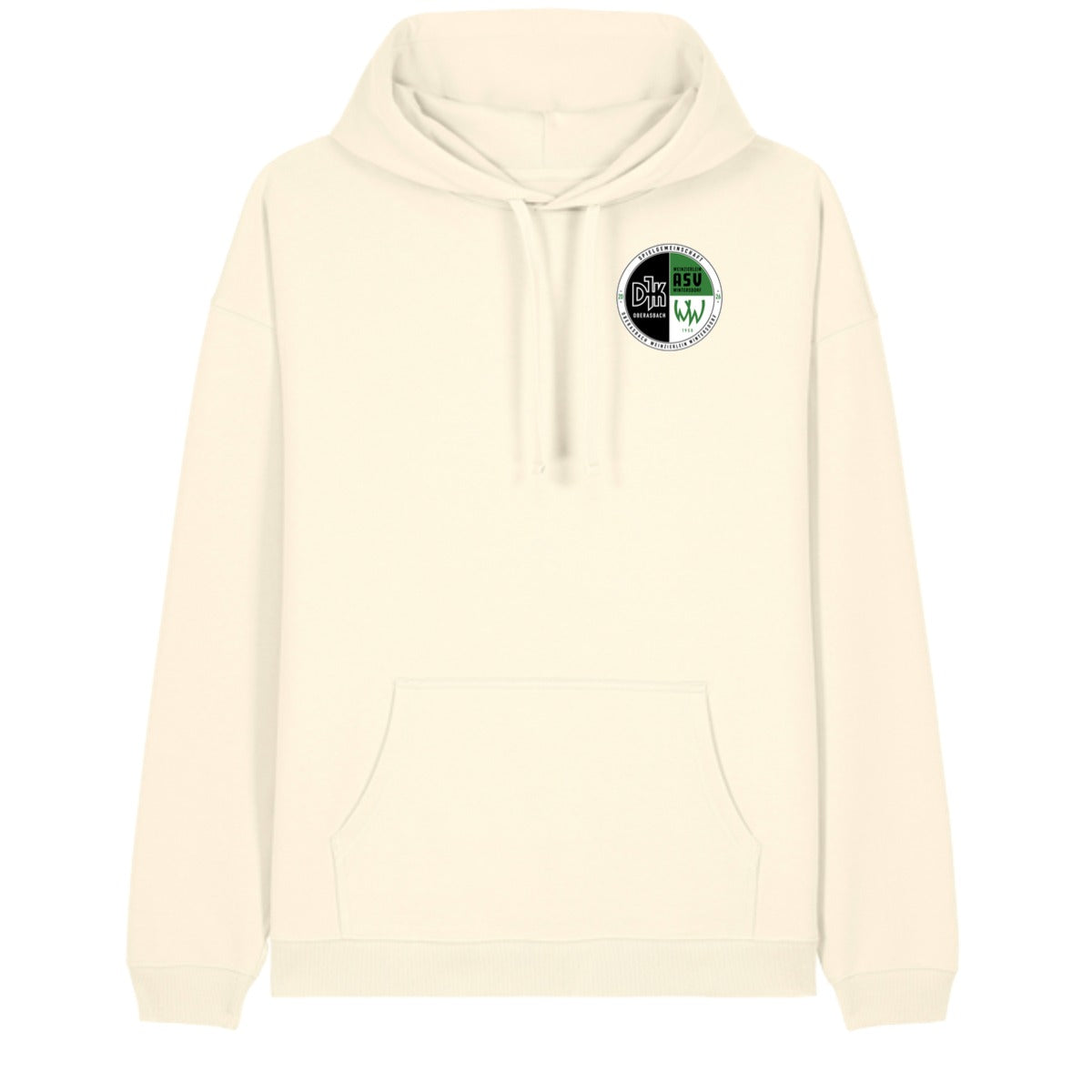 Oversize-Hoodie aus Bio-Baumwolle Slammer 2.0 STSU209 – Vereinslogo herzseitig Cream Vorderseite