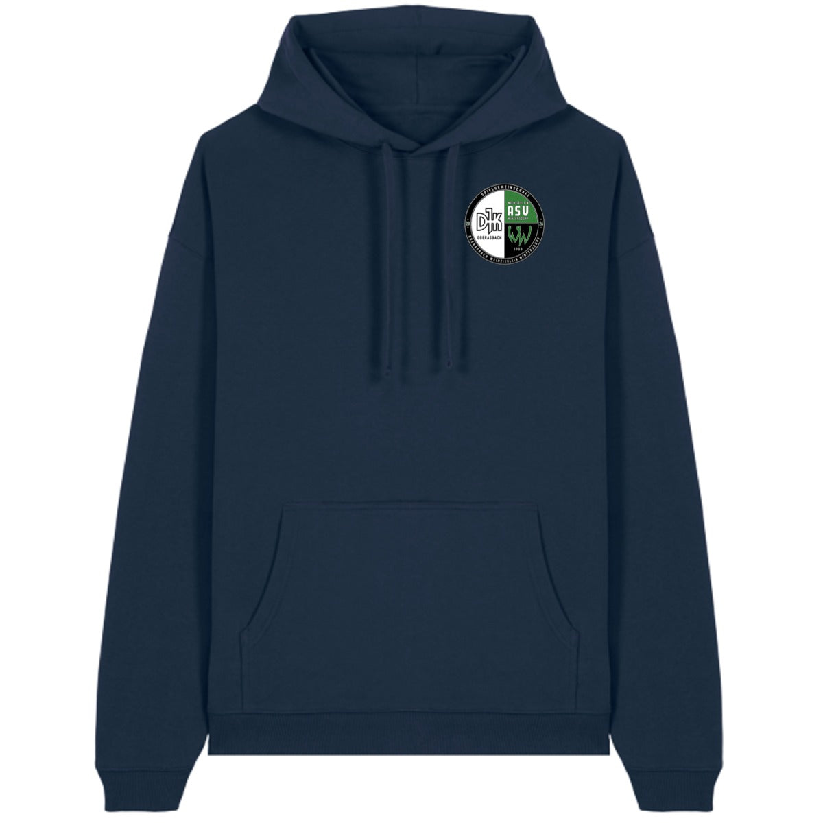Oversize-Hoodie aus Bio-Baumwolle Slammer 2.0 STSU209 – Vereinslogo herzseitig French Navy Vorderseite