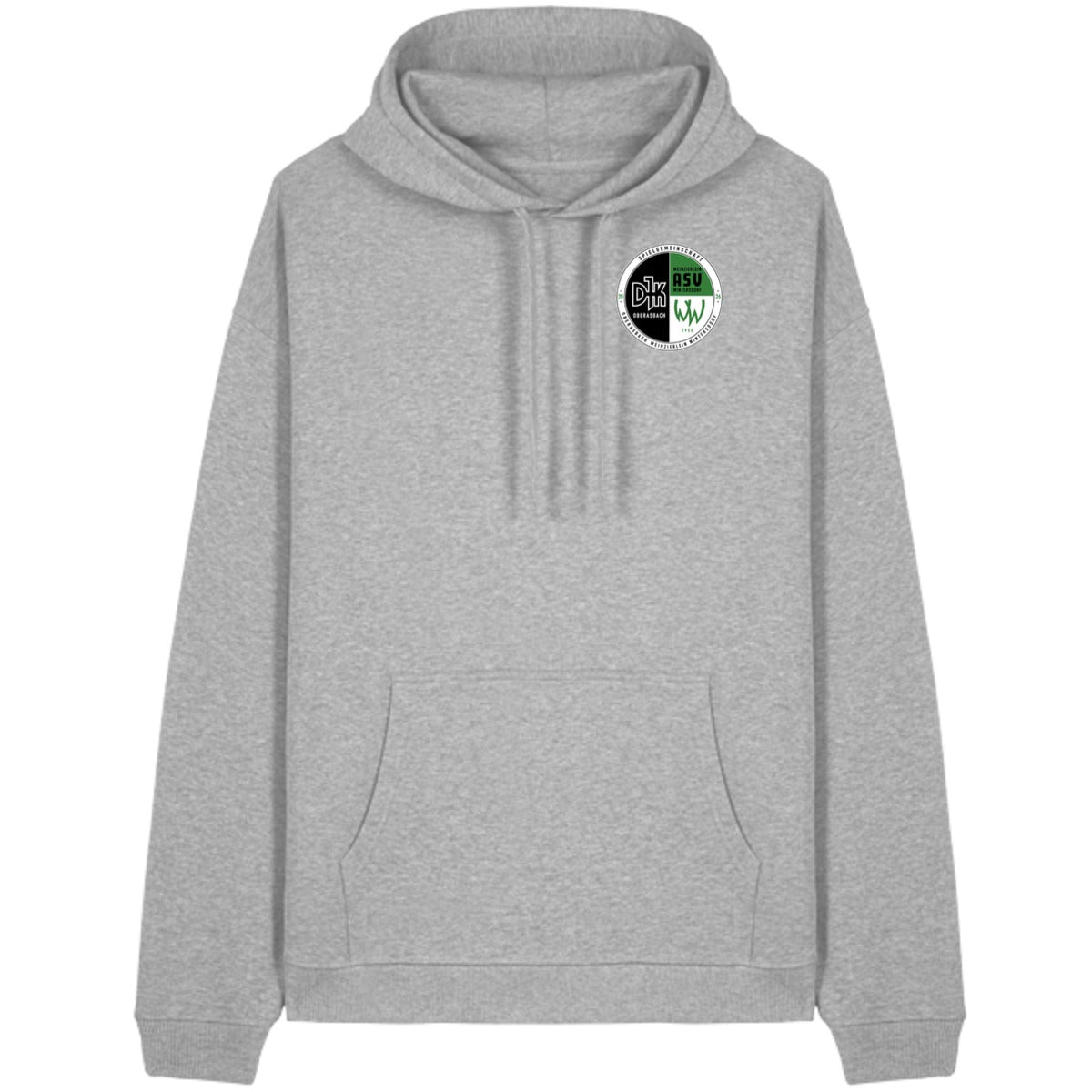 Oversize-Hoodie aus Bio-Baumwolle Slammer 2.0 STSU209 – Vereinslogo herzseitig Heather Grey Vorderseite