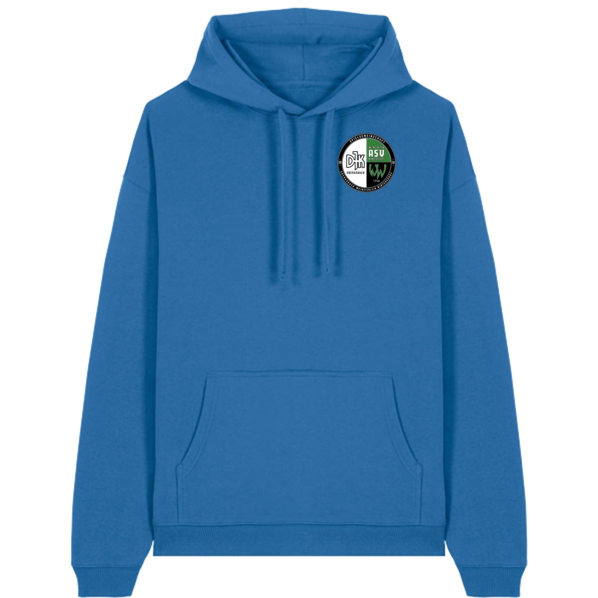 Oversize-Hoodie aus Bio-Baumwolle Slammer 2.0 STSU209 – Vereinslogo herzseitig Mindful Blue Vorderseite