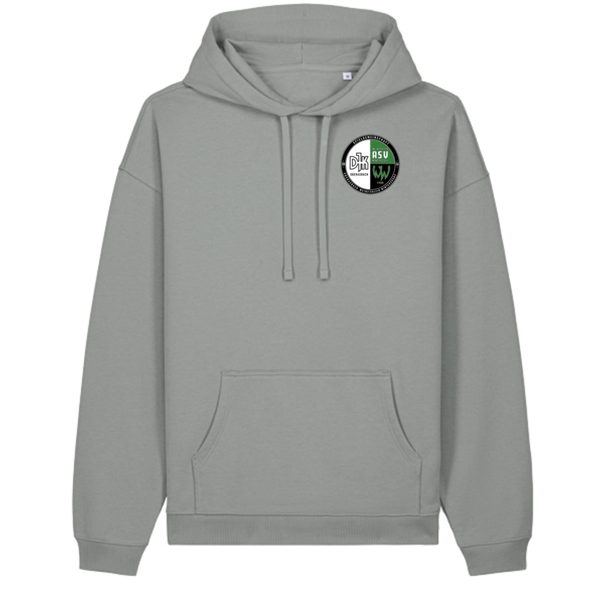 Oversize-Hoodie aus Bio-Baumwolle Slammer 2.0 STSU209 – Vereinslogo herzseitig Misty Grey Vorderseite