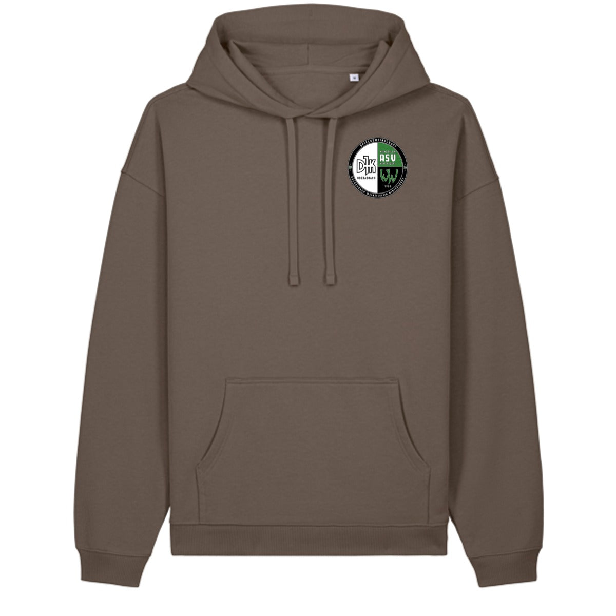 Oversize-Hoodie aus Bio-Baumwolle Slammer 2.0 STSU209 – Vereinslogo herzseitig Mocha Vorderseite