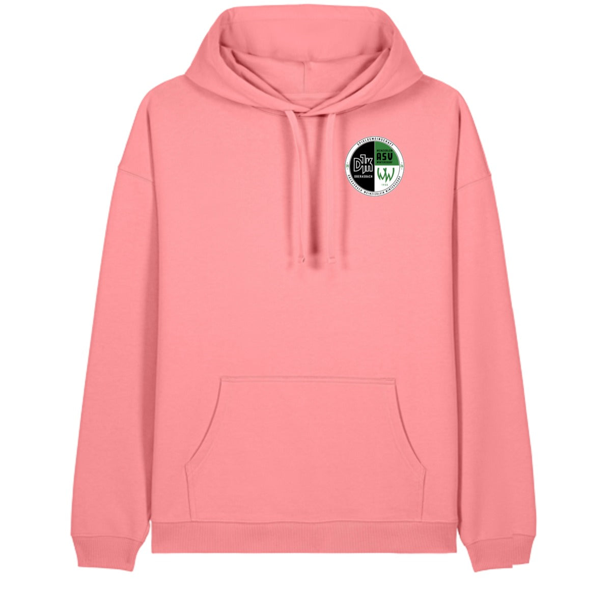 Oversize-Hoodie aus Bio-Baumwolle Slammer 2.0 STSU209 – Vereinslogo herzseitig Pink Joy Vorderseite