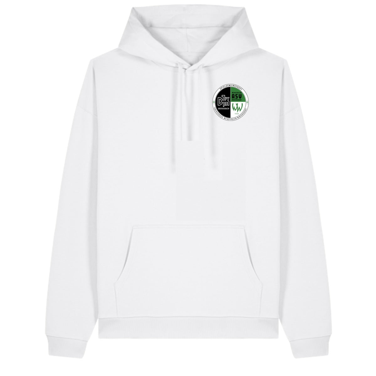 Oversize-Hoodie aus Bio-Baumwolle Slammer 2.0 STSU209 – Vereinslogo herzseitig White Vorderseite
