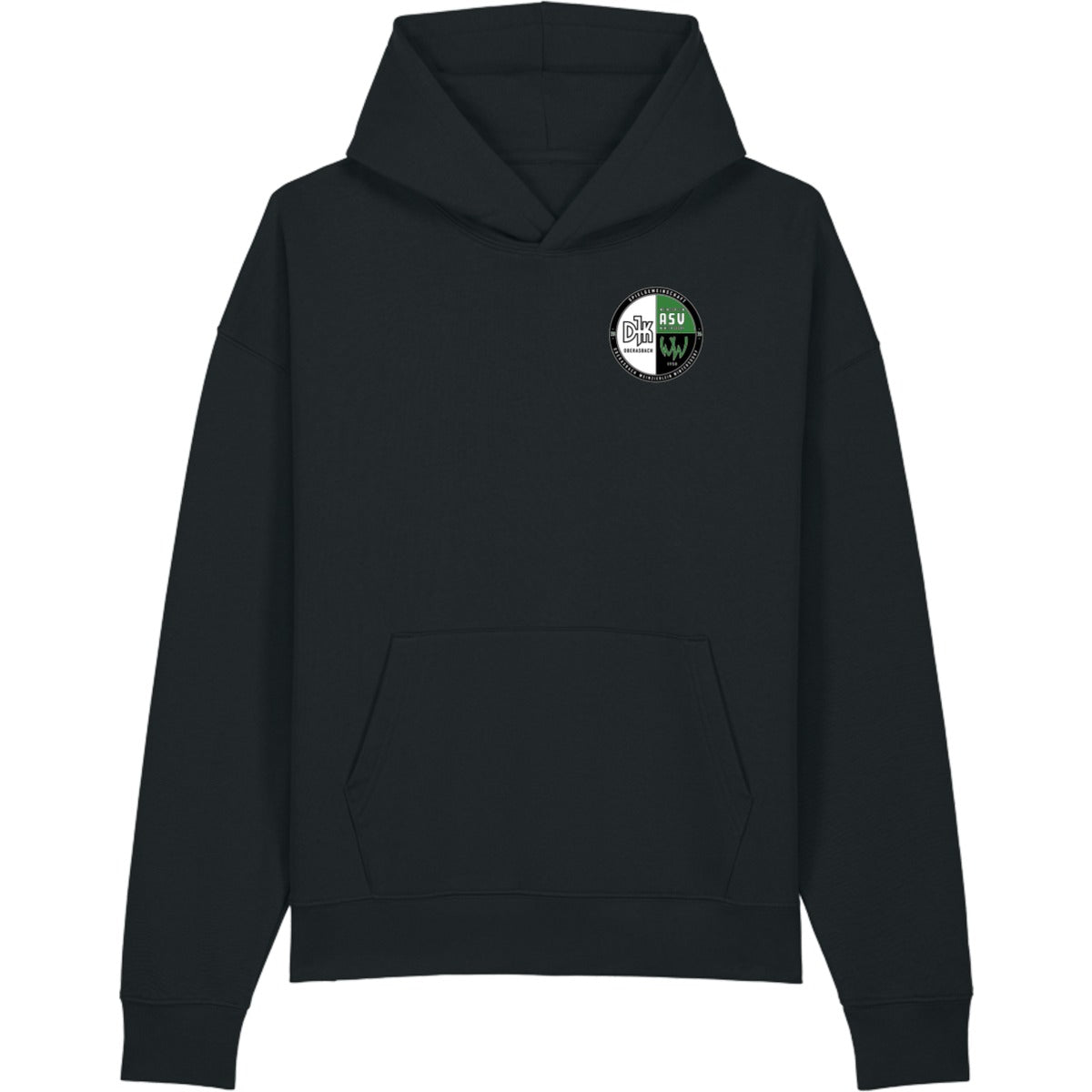 Lässiger Kapuzenpullover Chaser Unisex Hoodie STSU077 – Vereinslogo herzseitig Black Vorderseite