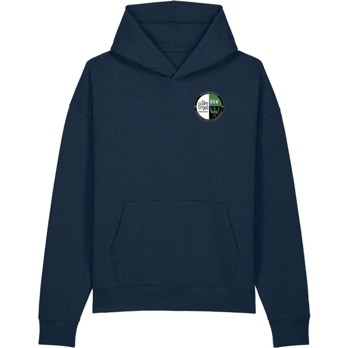 Lässiger Kapuzenpullover Chaser Unisex Hoodie STSU077 – Vereinslogo herzseitig French Navy Vorderseite